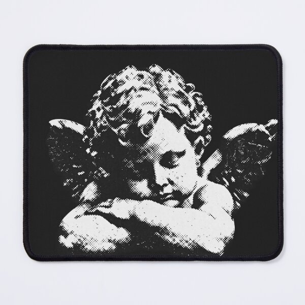 Item preview, Sleeping Cherub Love Angel Statue Halftone Vintage designed and sold by HexRelic.
