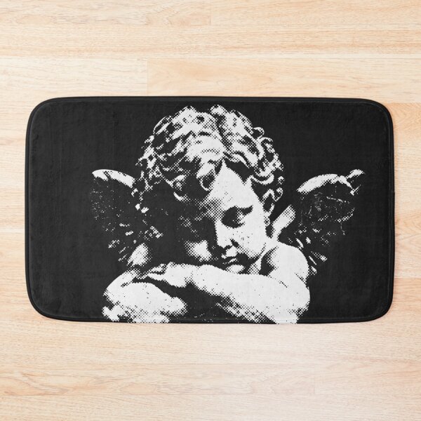 Item preview, Sleeping Cherub Love Angel Statue Halftone Vintage designed and sold by HexRelic.
