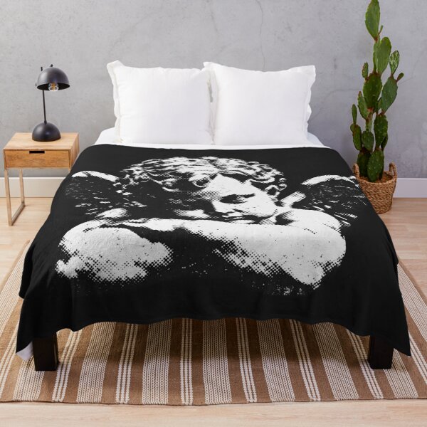 Item preview, Sleeping Cherub Love Angel Statue Halftone Vintage designed and sold by HexRelic.
