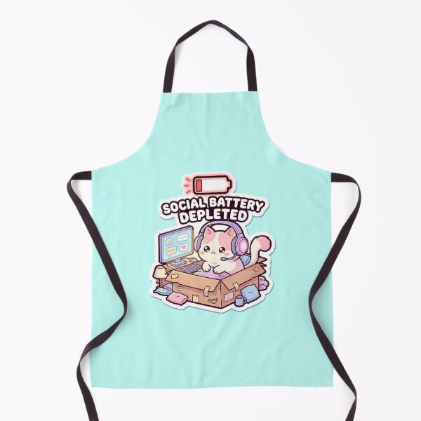 Item preview, Social Battery Depleted Cute Gaming Cat designed and sold by Pickmash.