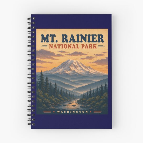 Item preview, Mt. Rainier National Park Vintage Travel Poster – Washington Mountain Sunset designed and sold by Swanny's Custom T-shirt and Gift Designs.
