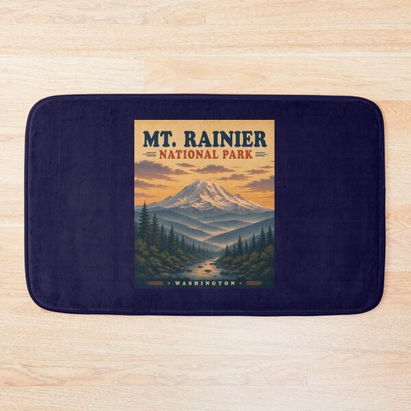 Item preview, Mt. Rainier National Park Vintage Travel Poster – Washington Mountain Sunset designed and sold by Swanny's Custom T-shirt and Gift Designs.