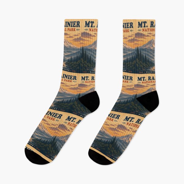Item preview, Mt. Rainier National Park Vintage Travel Poster – Washington Mountain Sunset designed and sold by Swanny's Custom T-shirt and Gift Designs.
