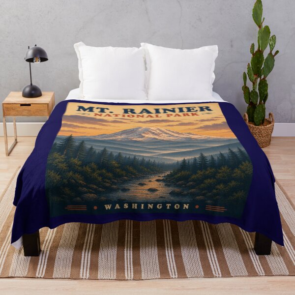 Item preview, Mt. Rainier National Park Vintage Travel Poster – Washington Mountain Sunset designed and sold by Swanny's Custom T-shirt and Gift Designs.