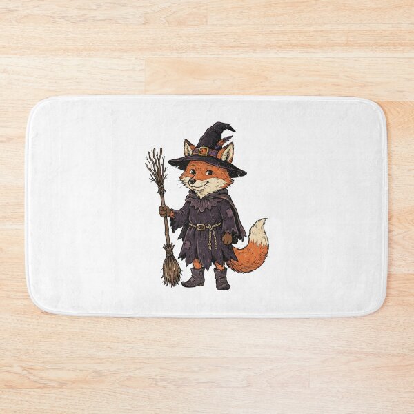 Item preview,  Cute Witch Fox – Magical Woodland Halloween - Fox Witch Riding a Broom designed and sold by SOUFIANE1991.