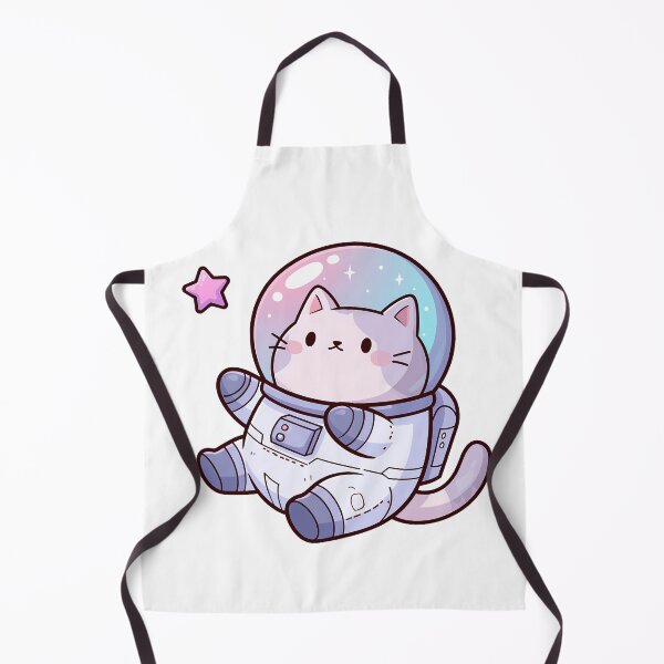 Item preview, Floating Kawaii astronaut cat with pink star designed and sold by Artdavesalzburg.
