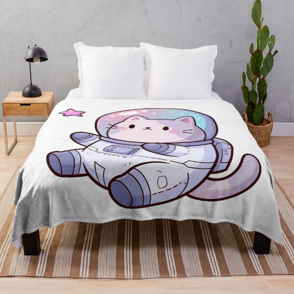 Item preview, Floating Kawaii astronaut cat with pink star designed and sold by Artdavesalzburg.