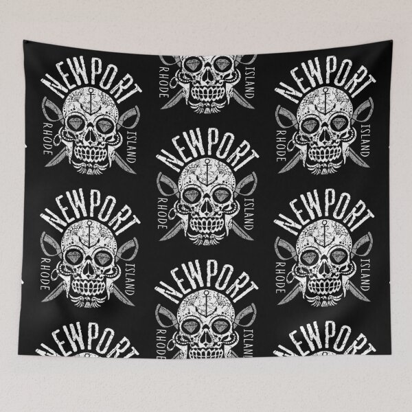 Item preview, Newport Rhode Island, LAZY TIDE VIBE Sugar Skull Crossbones, Beach, Sailing Pirate Captain Anchor designed and sold by ArtByBollwitt.