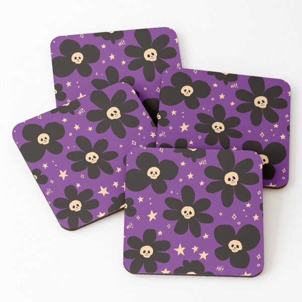 Item preview, Purple Skull Flower Halloween Pattern designed and sold by imaniko.