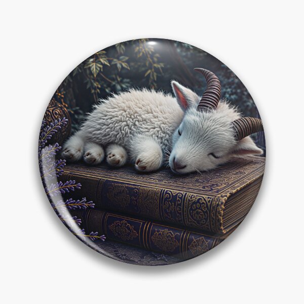 Item preview, Sleeping Witch Goat on Ancient Spell Books | Gothic Fantasy Art designed and sold by WhimsyWink.