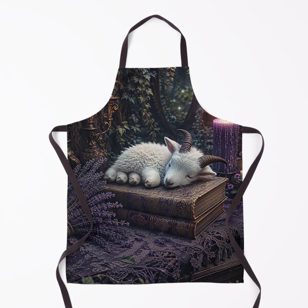 Item preview, Sleeping Witch Goat on Ancient Spell Books | Gothic Fantasy Art designed and sold by WhimsyWink.