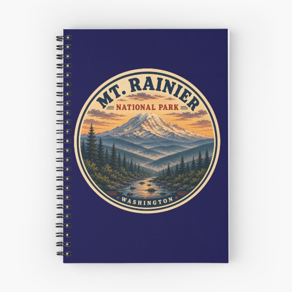 Item preview,  Mt. Rainier National Park Vintage Travel Badge – Washington Mountain Sunset designed and sold by Swanny's Custom T-shirt and Gift Designs.