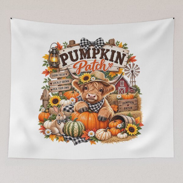 Item preview, Cute Highland Cow Pumpkin Patch Fall  designed and sold by ucpstudio.