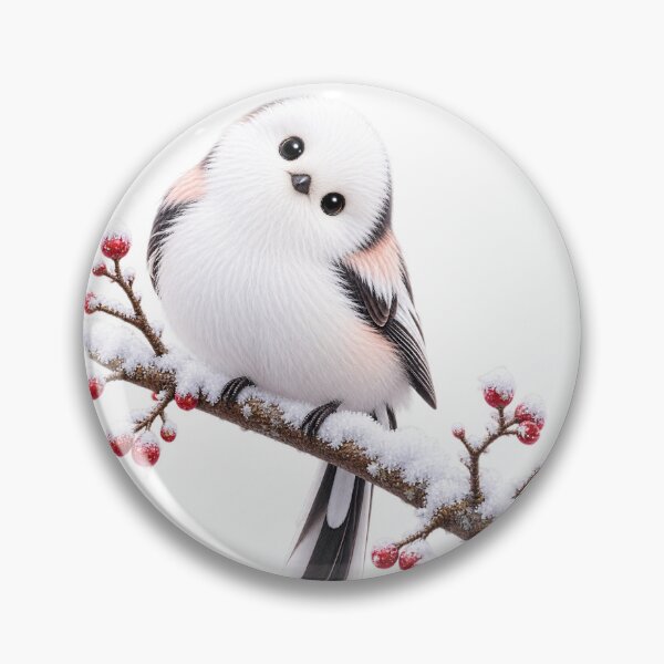 Item preview, Shimaenaga in Winter – Curious Bird on a Snowy Branch designed and sold by Daihuku2525.