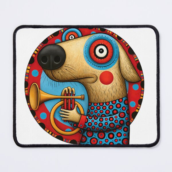 Item preview, T-Shirt - Sticker - Whimsical Jazz Dog designed and sold by ForeverPrintsOK.