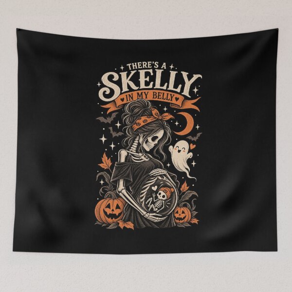 Item preview, There's a Skelly in My Belly – Halloween Pregnancy Announcement designed and sold by EnchantedOwl.