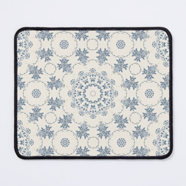 Item preview, Blue & White Floral Kaleidoscope Mandala Pattern designed and sold by FawnFeatherCo.
