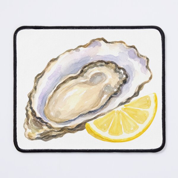Item preview, Watercolor Oyster with Lemon Wedge designed and sold by saltyhydrangea.