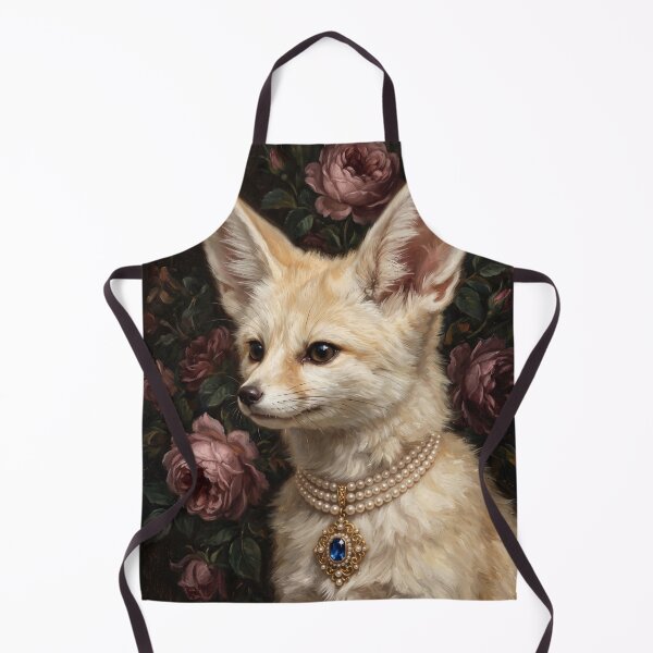 Item preview, Vintage Fennec Fox Vintage Rose Portrait designed and sold by The Real Beast Art.