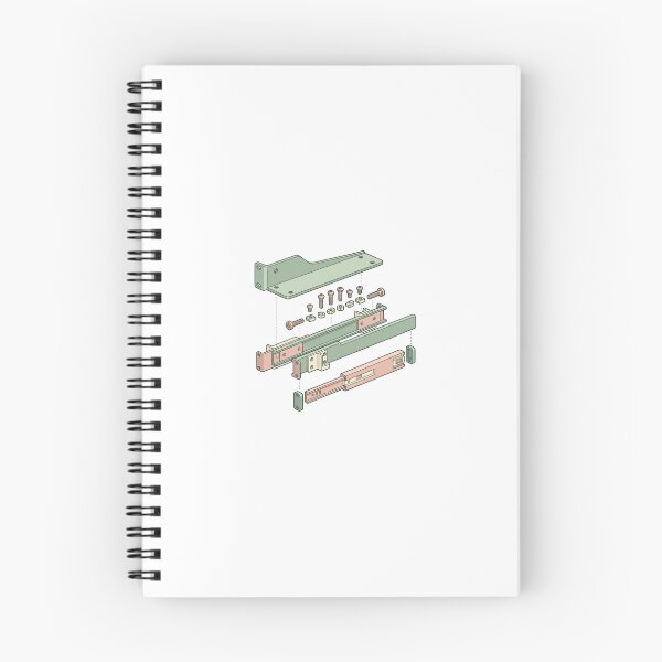 Item preview, Rack Mounting Bracket Exploded View - Homelab Hardware Art designed and sold by Node & Switch.