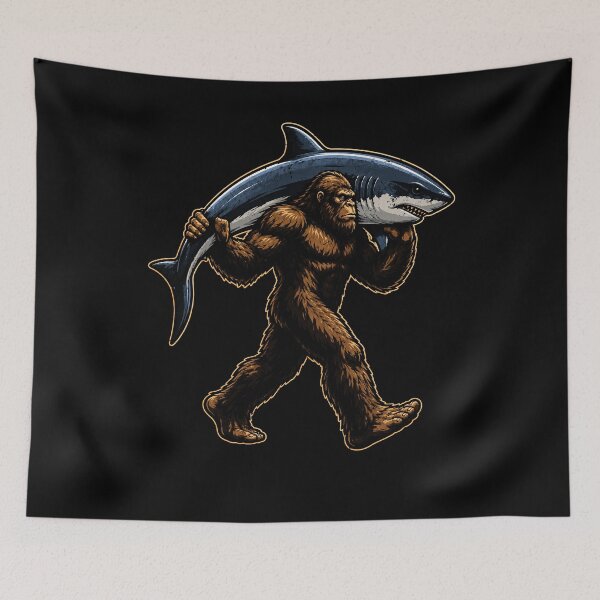 Item preview, Bigfoot carrying a shark design designed and sold by rafaeltto.