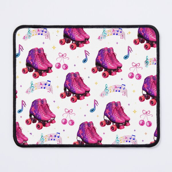 Item preview, Retro Roller Skate Music Cherries Pattern – Pink Purple 80s Disco designed and sold by Bluepanda21.