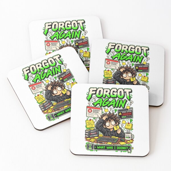 Item preview, Forgot Again – Retro Pixel Memory Error Humor designed and sold by Mad Factory Designs.