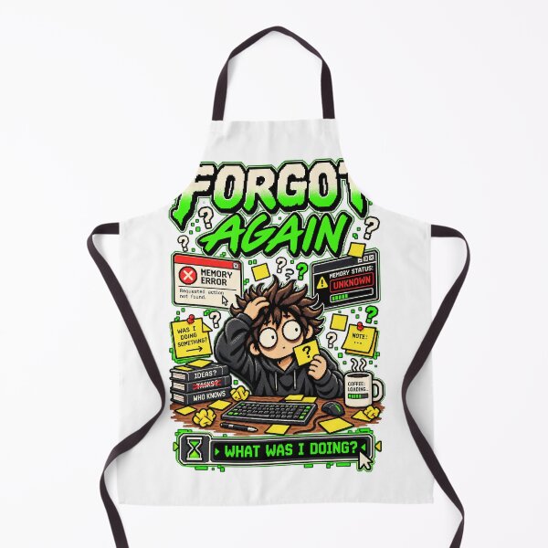 Item preview, Forgot Again – Retro Pixel Memory Error Humor designed and sold by Mad Factory Designs.
