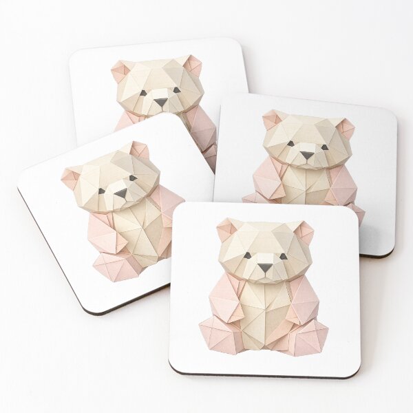 Item preview, Origami Luxe Teddy Bear — Elegant Geometric Paper Bear Artwork designed and sold by SunilVault.