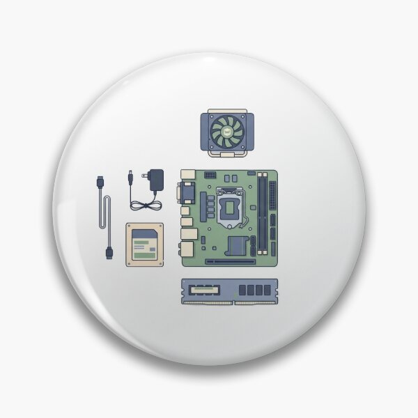 Item preview, Home Server Build Parts Flatlay - Homelab DIY Illustration designed and sold by Node & Switch.
