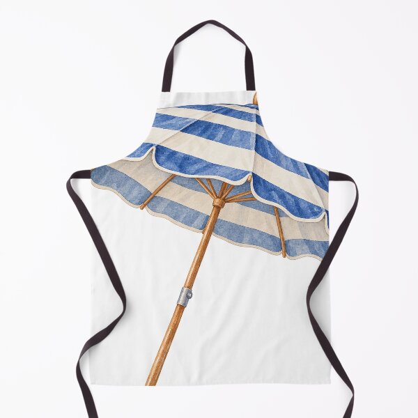 Item preview, Blue Striped New England Beach Umbrella designed and sold by saltyhydrangea.