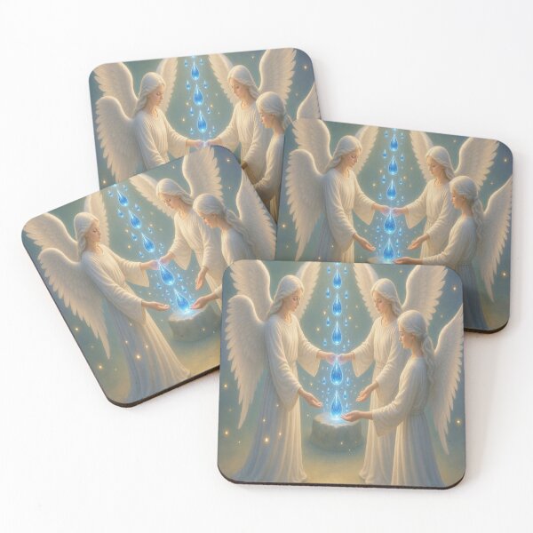 Item preview, Three Angels with Divine Glowing Water Drops designed and sold by Breezes-of-Ida.