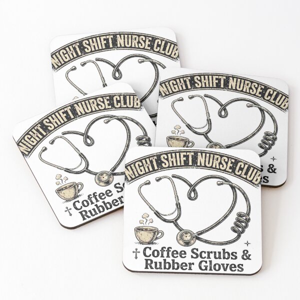 Item preview, Night Shift Nurse Club - Coffee Scrubs Rubber Gloves Tee designed and sold by Petringo.
