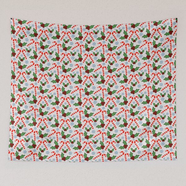 Item preview, Christmas Candy Cane Holly Berry Pattern — Festive Red Green Snowflake Gift Design designed and sold by HopeAndHustle.