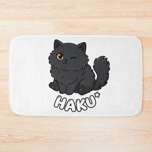 Item preview, Cute Fluffy Black Cat Winking Haku Kawaii Chibi Kitten designed and sold by PetalsPaws.