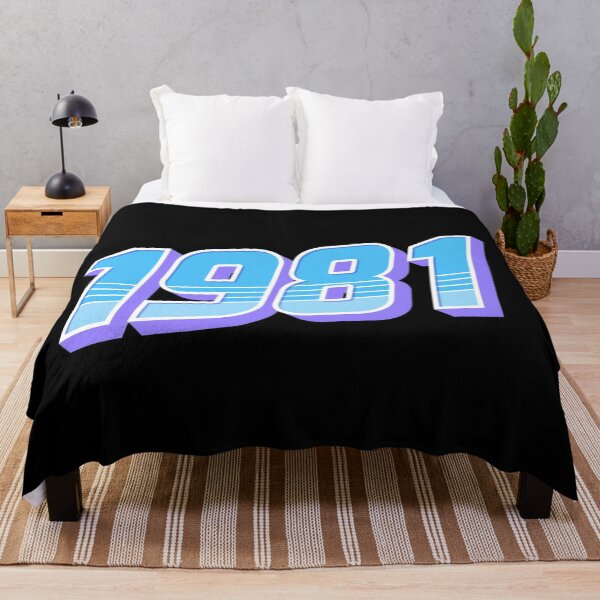 Item preview, "1981" retro synthwave style blue and purple designed and sold by Wawan35200.