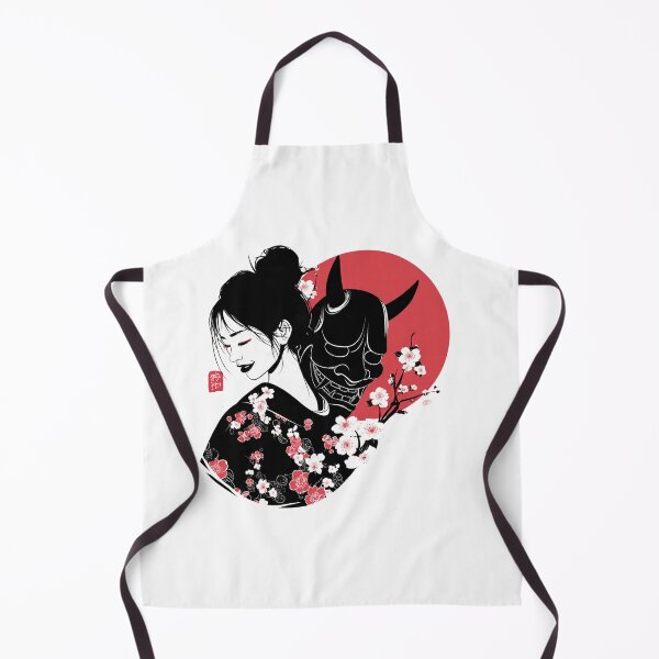 Item preview, japanese hannya mask red moon designed and sold by chickencute.