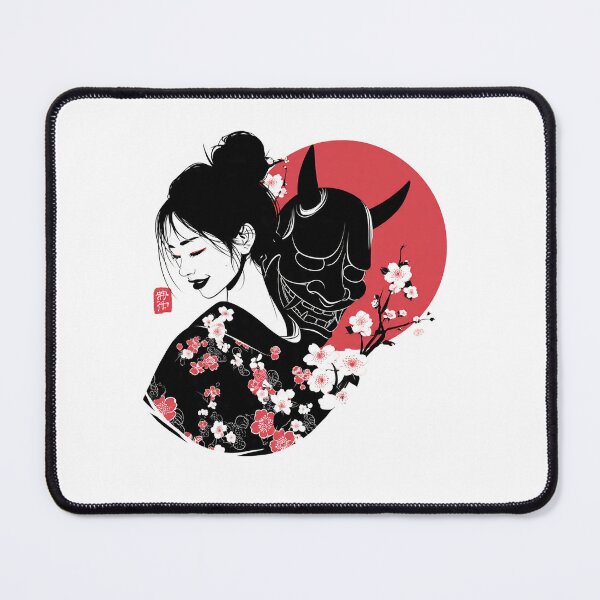 Item preview, japanese hannya mask red moon designed and sold by chickencute.
