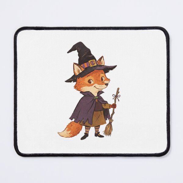 Item preview,  Cute Witch Fox – Magical Woodland Halloween - Fox Witch Riding a Broom designed and sold by SOUFIANE1991.