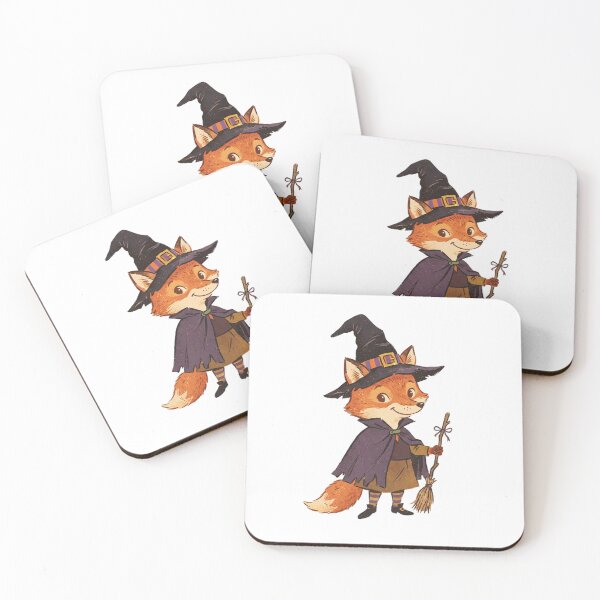 Item preview,  Cute Witch Fox – Magical Woodland Halloween - Fox Witch Riding a Broom designed and sold by SOUFIANE1991.