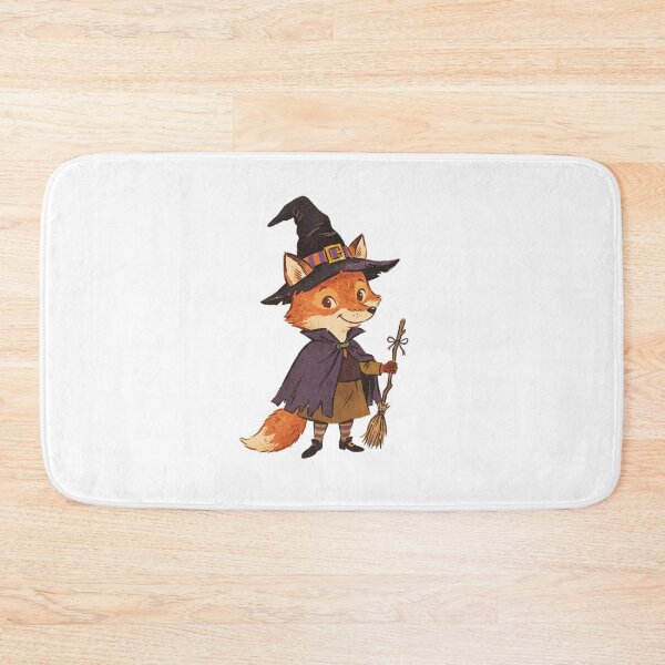Item preview,  Cute Witch Fox – Magical Woodland Halloween - Fox Witch Riding a Broom designed and sold by SOUFIANE1991.