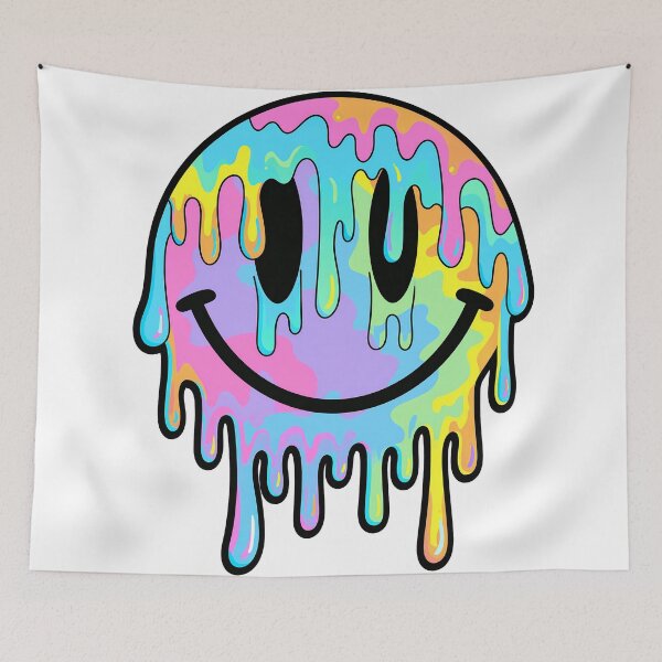 Item preview, Melting Pastel Smiley Face - Trippy Drip Art designed and sold by Artdavesalzburg.