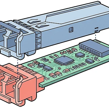 Artwork thumbnail, SFP Transceiver Module Exploded View - Homelab Networking Art by Node & Switch
