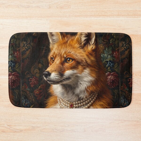 Item preview, Noble red fox with ruby teardrop necklace designed and sold by The Real Beast Art.