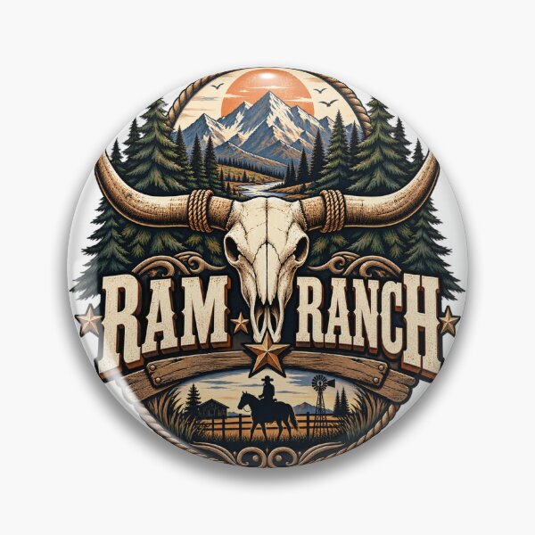 Item preview, Vintage Ram Ranch Western Longhorn Skull Cowboy Graphic | Rustic Ranch Life Design designed and sold by CreativeNest Prints.