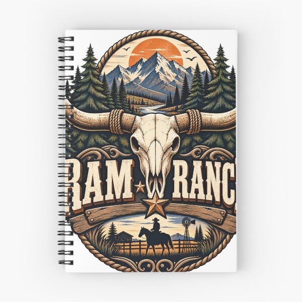 Item preview, Vintage Ram Ranch Western Longhorn Skull Cowboy Graphic | Rustic Ranch Life Design designed and sold by CreativeNest Prints.