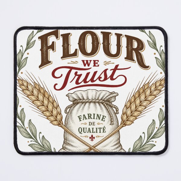 Item preview, In Flour We Trust Vintage Bakery Gift designed and sold by BoosterShop.