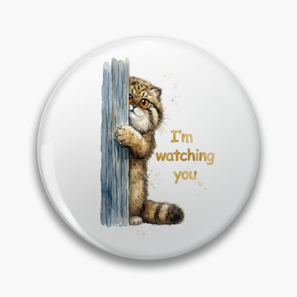 Item preview, Watercolor Pallas Cat Peering - I'm Watching You designed and sold by PawtopiaArt.