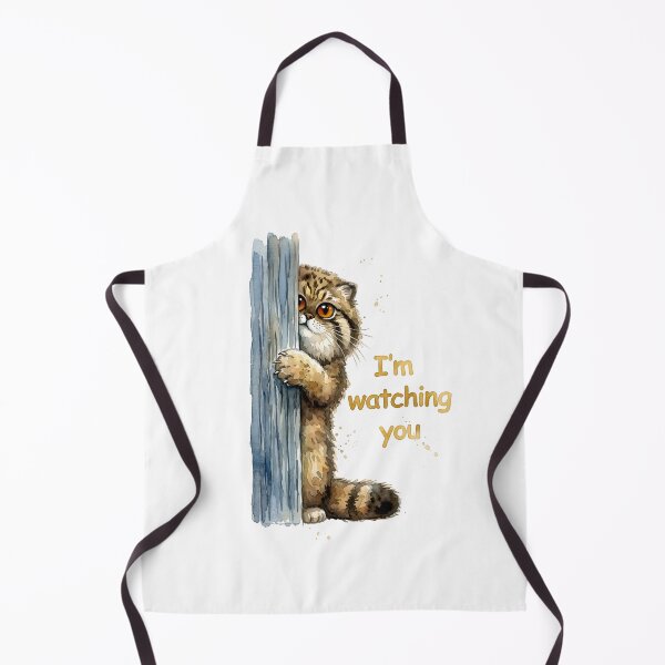 Item preview, Watercolor Pallas Cat Peering - I'm Watching You designed and sold by PawtopiaArt.