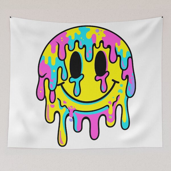 Item preview, Neon Melting Smiley Face - Psychedelic Dripping Art designed and sold by Artdavesalzburg.